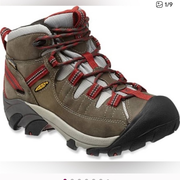 KEEN Targhee II mid women’s Brown and Red leather Hiking Boots - Picture 3 of 8